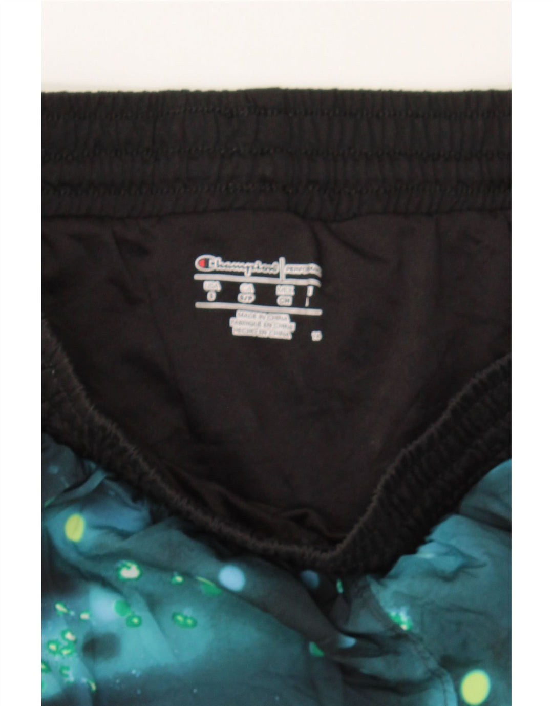 CHAMPION Womens Sport Shorts UK 8 Small Black Tie Dye Polyester Vintage Champion and Second-Hand Champion from Messina Hembry 