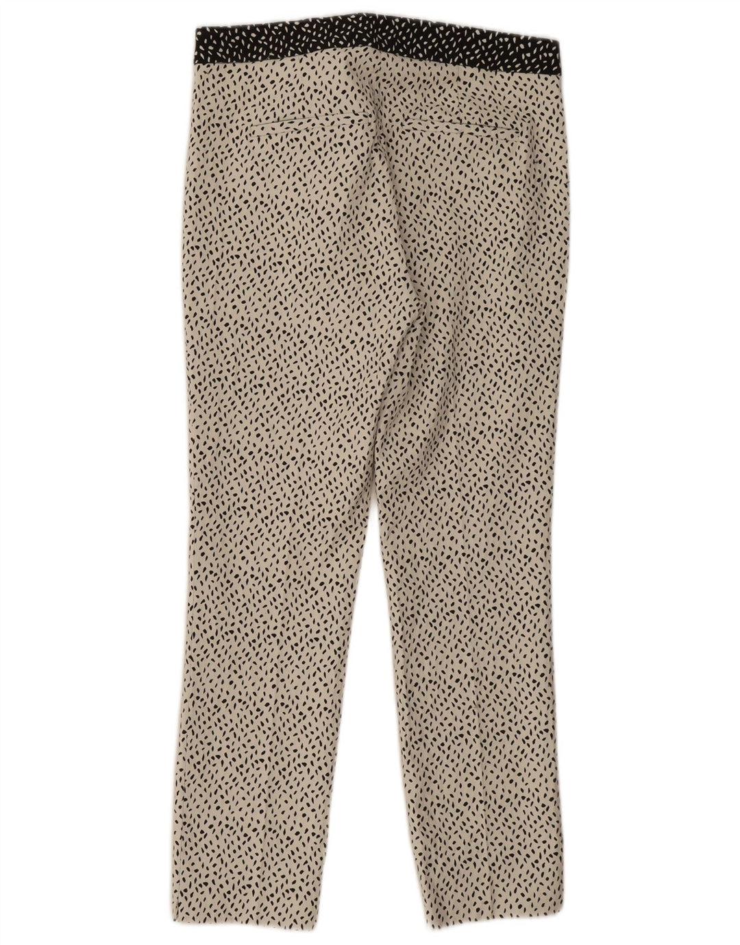 Zara Mujer Pantalón Casual Slim Grande W30 L27 Poliéster Moteado Blanco
