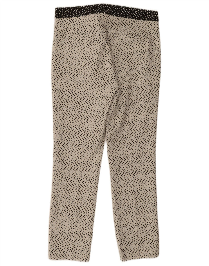 Zara Mujer Pantalón Casual Slim Grande W30 L27 Poliéster Moteado Blanco