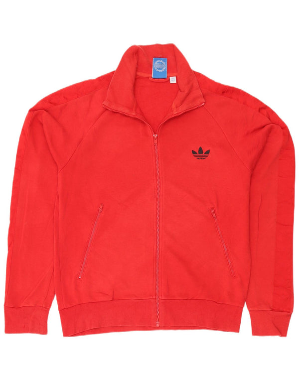 Adidas Mens Graphic Chándal Top Chaqueta Grande Rojo Algodón