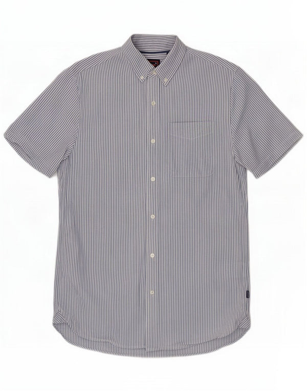 Camisa Superdry de manga corta y corte regular para hombre de algodón azul pequeño con rayas diplomáticas