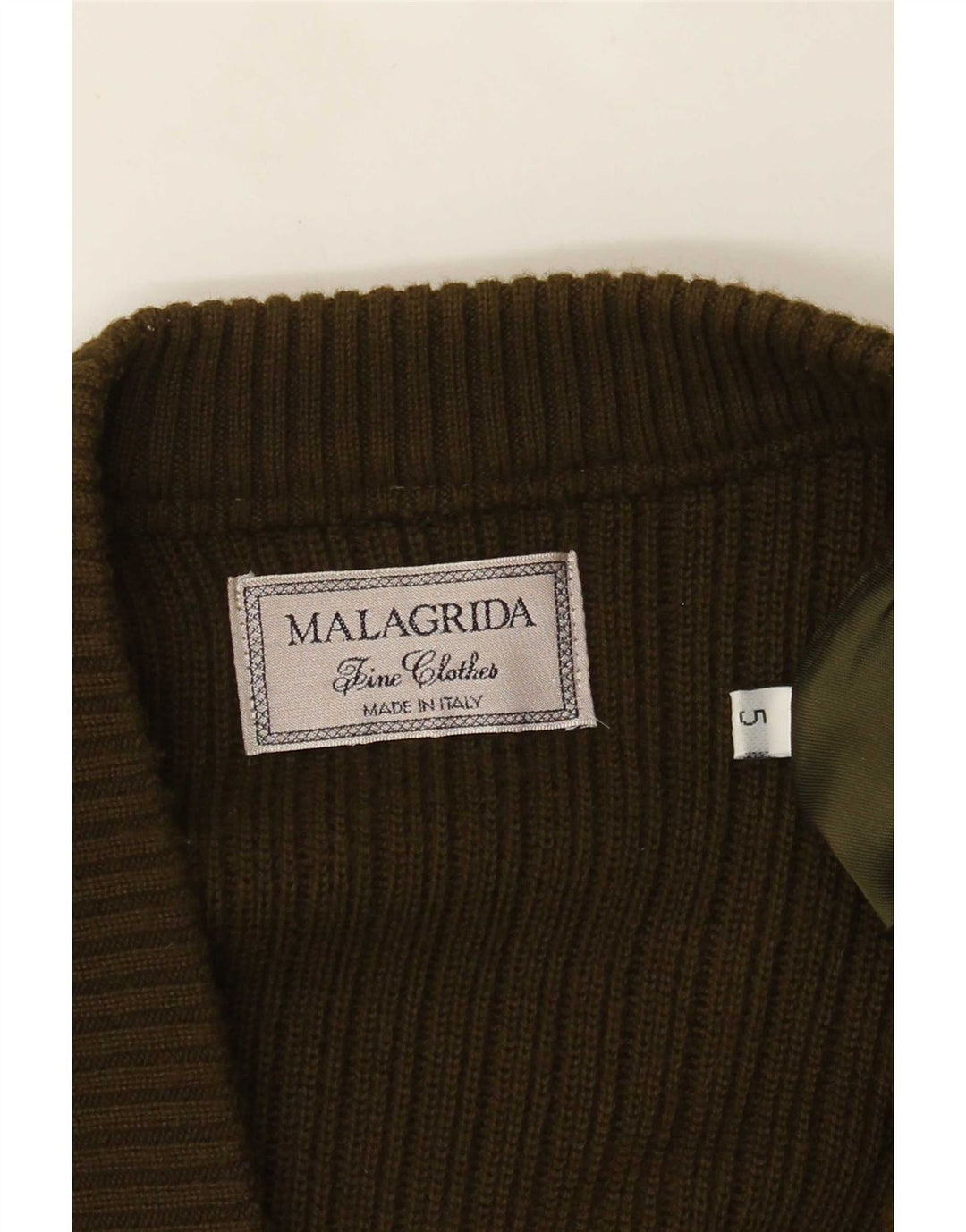 Malagrida Suéter tipo cárdigan de ante para hombre XL Verde