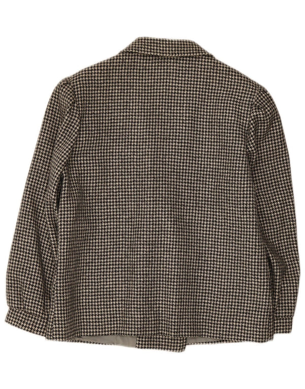 Vintage mujer chaqueta blazer de doble pecho IT 46 pata de gallo negra grande