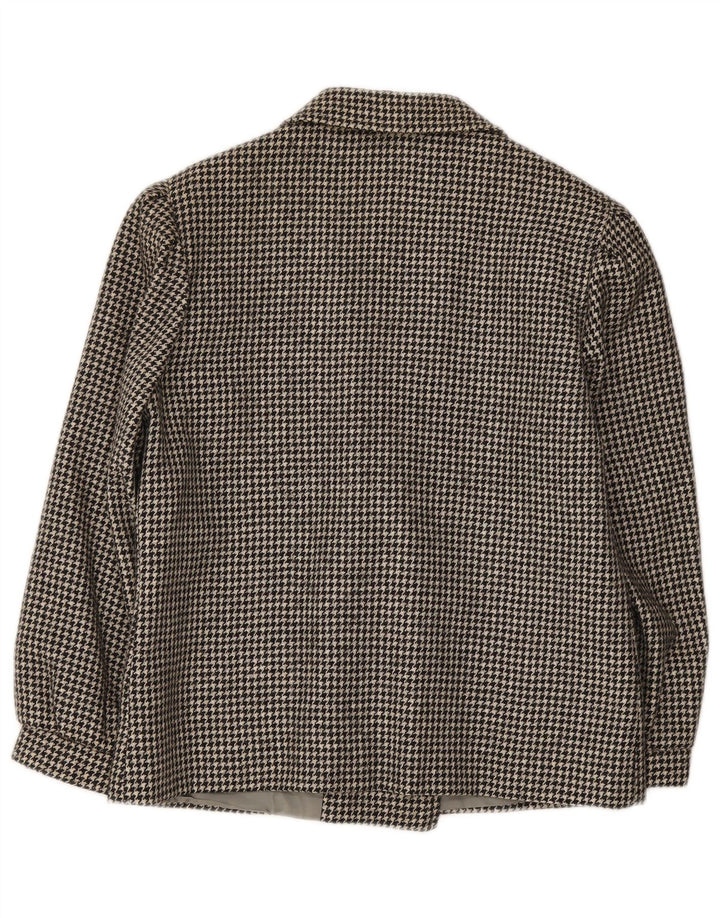 Vintage mujer chaqueta blazer de doble pecho IT 46 pata de gallo negra grande