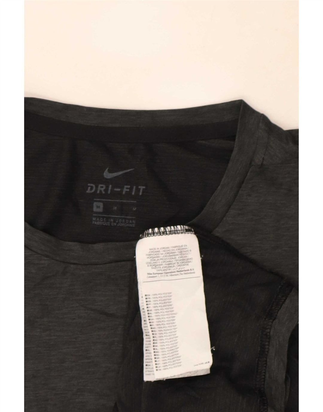 Camiseta Nike Dri Fit para hombre Top poliéster moteado gris medio