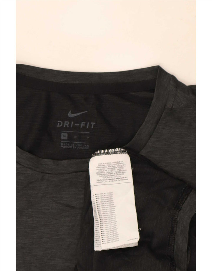 Camiseta Nike Dri Fit para hombre Top poliéster moteado gris medio