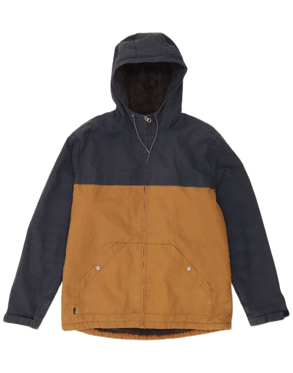 Quiksilver Chaqueta cortavientos con capucha para hombre UK 38 Medium Yellow Colourblock