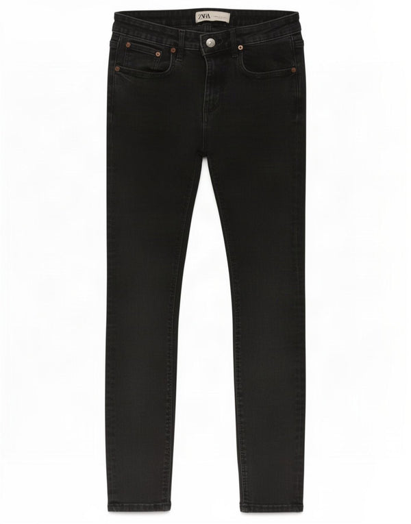 Zara Vaqueros pitillo para mujer EU 38 Small W28 L26 Algodón negro