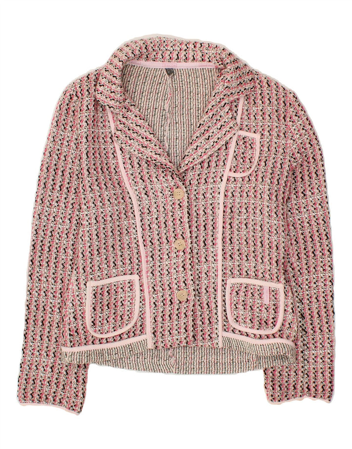 STREET ONE Womens 3 Button Blazer Jacket UK 14 Medium  Red Flecked Acrylic Vintage Street One and Second-Hand Street One from Messina Hembry 