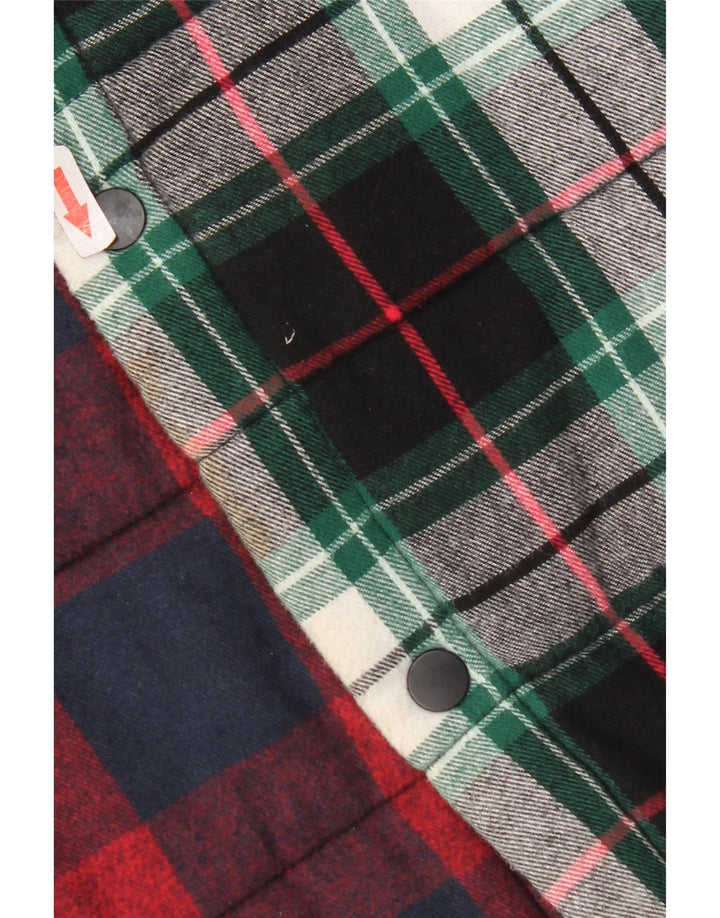 Zara Hombre Camisa De Franela Lumberjack Mediana Algodón A Cuadros Multicolor