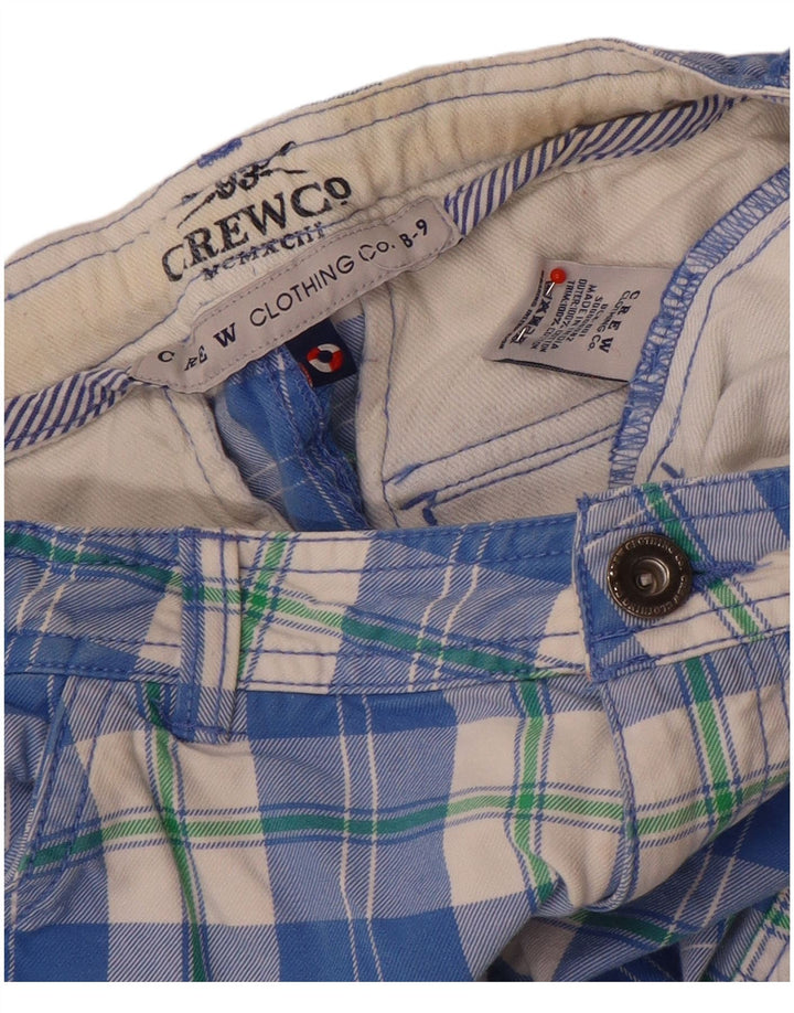 Crew Clothing Pantalones cortos tipo cargo para niños 8-9 años W24 Algodón a cuadros azules