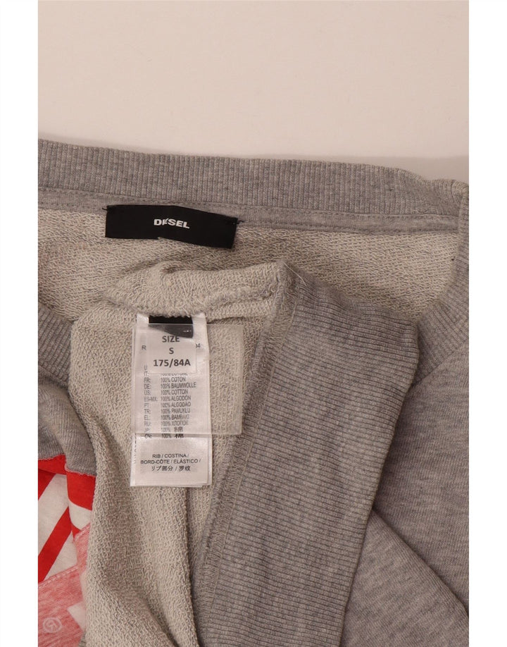 Diesel Hombre Sudadera Gráfica Jersey Pequeño Algodón Gris