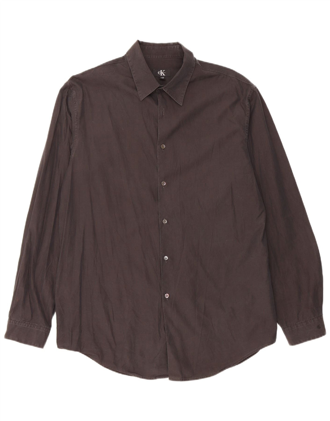 Calvin Klein Camisa para hombre Talla 43 Grande Algodón negro