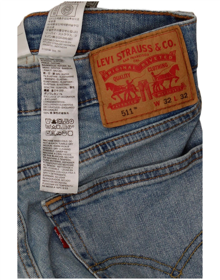 Levi's Hombre 511 Slim Jeans W32 L32 Algodón Azul