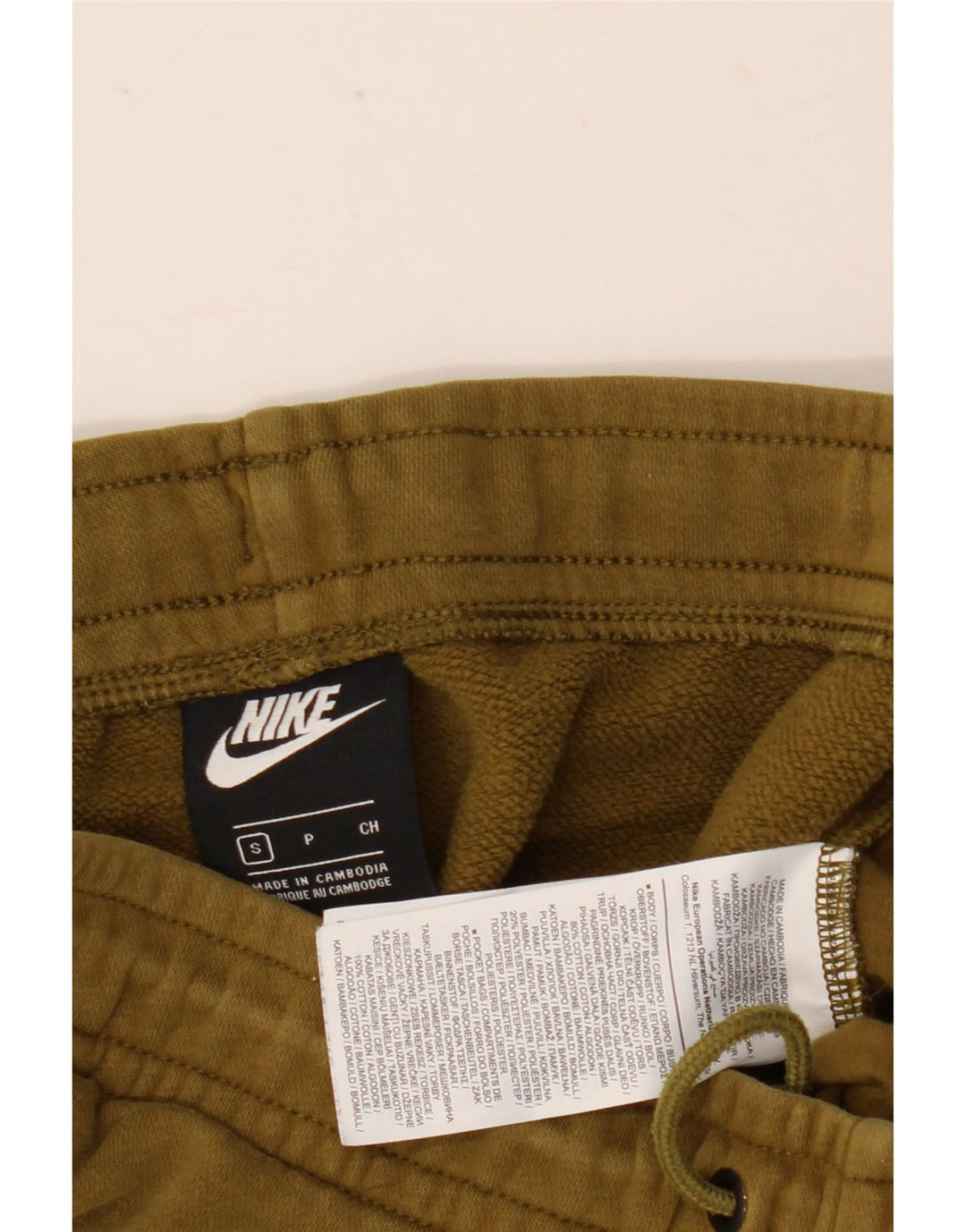 Nike Pantalones De Chándal Joggers Small Caqui Algodón Hombre