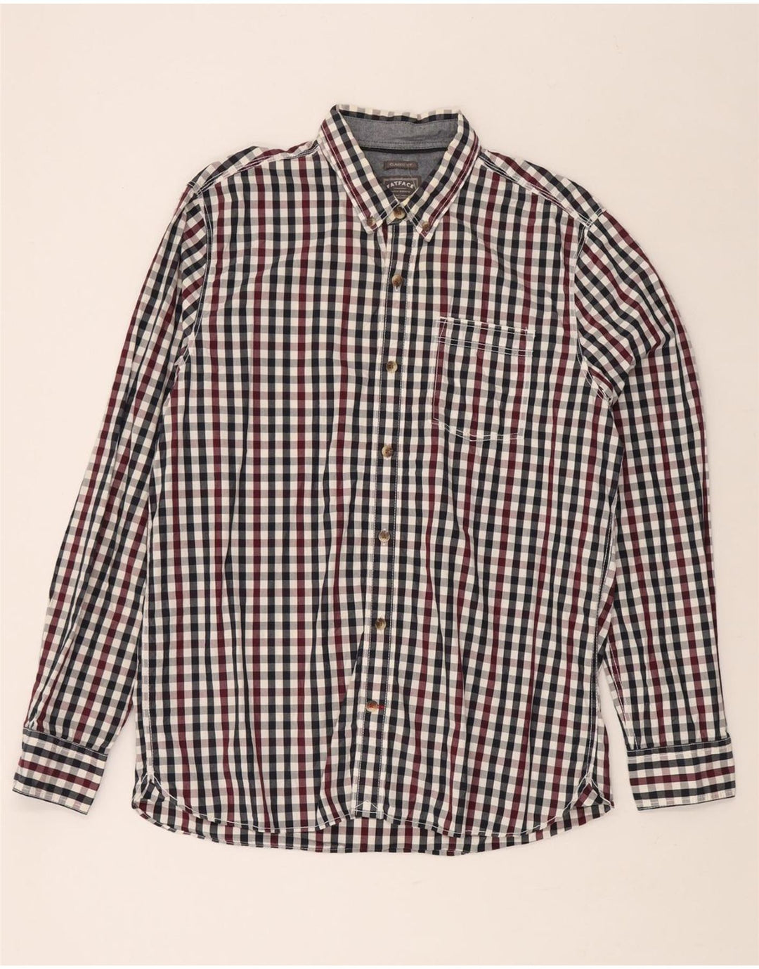 FAT FACE Camisa de corte clásico para hombre de algodón a cuadros multicolor grande