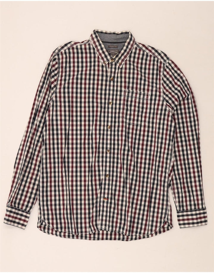 FAT FACE Camisa de corte clásico para hombre de algodón a cuadros multicolor grande
