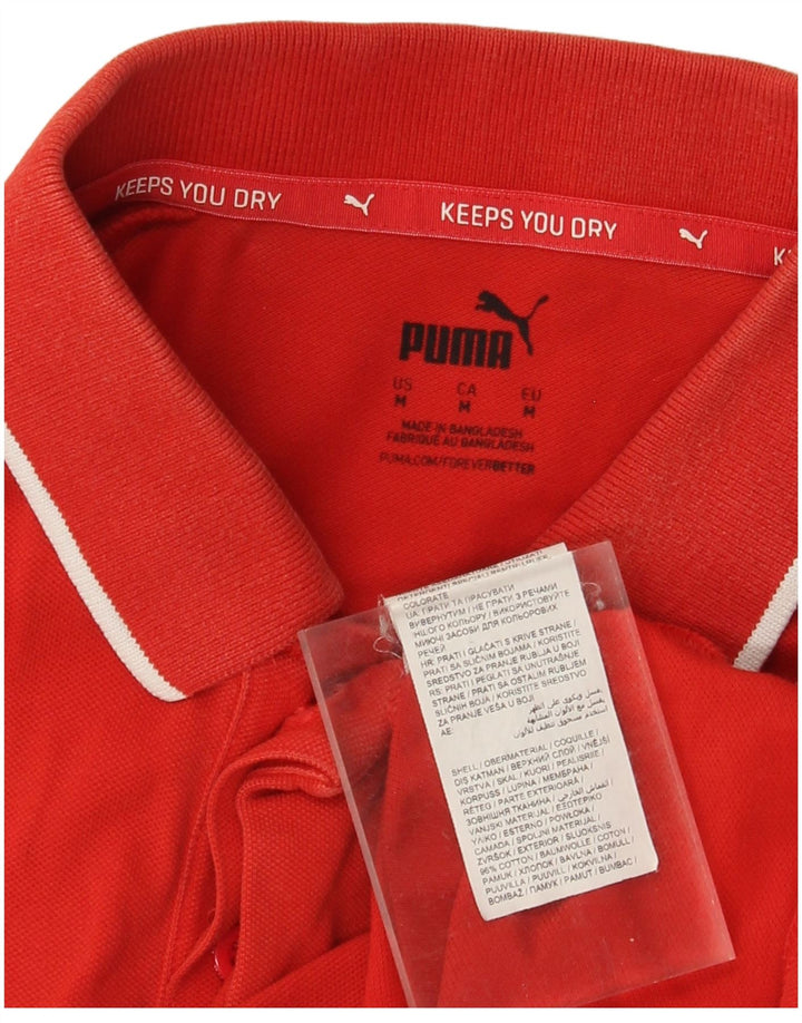 Puma Polo Gráfico Para Hombre Deportivo De Algodón Rojo Medio