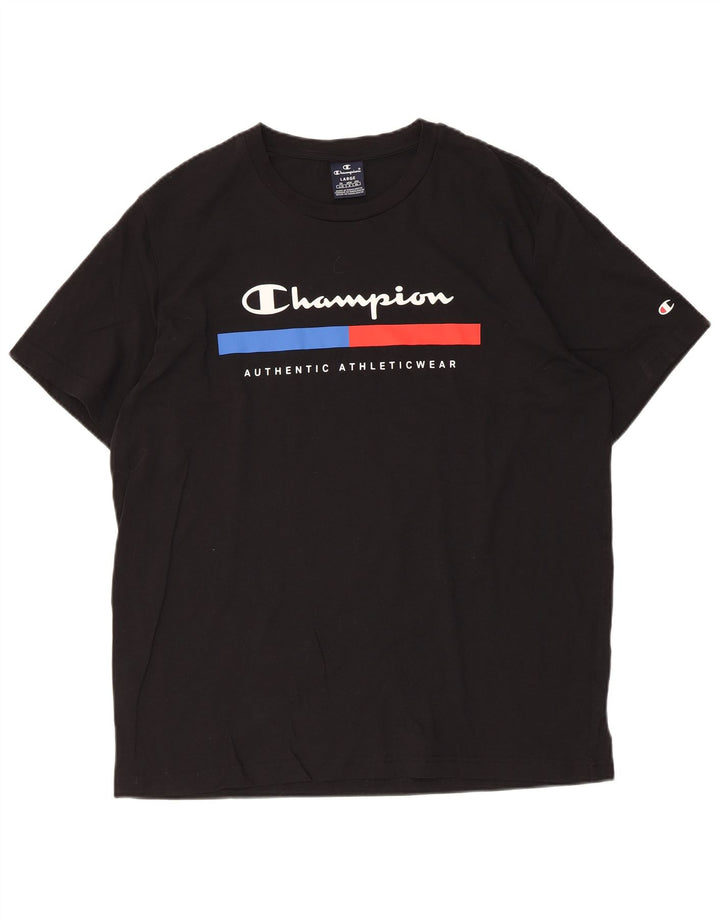 Champion - Camiseta gráfica para hombre, talla grande, color negro
