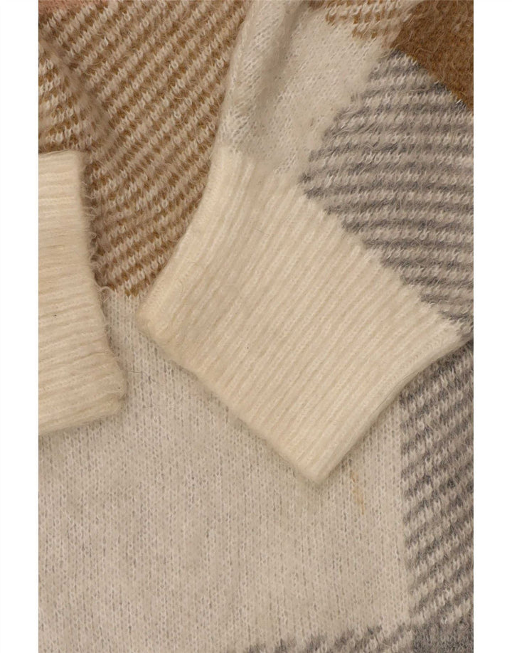 Topshop Cárdigan extragrande para mujer, talla 40, tamaño mediano, color beige, acrílico