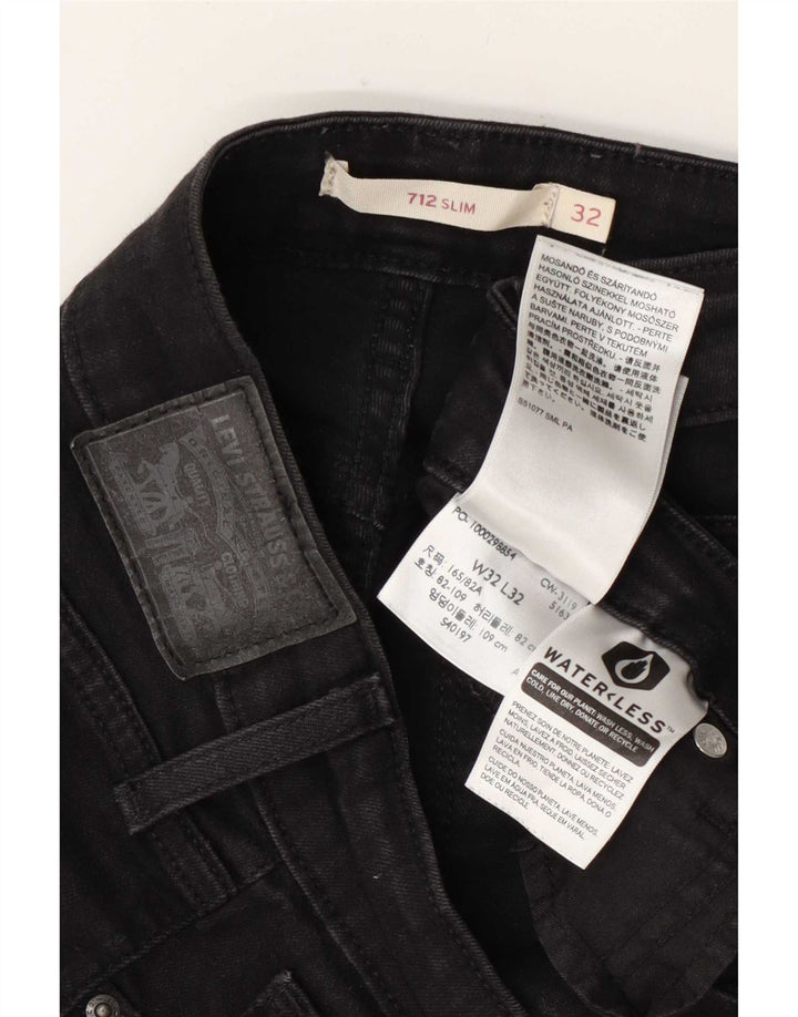 Levi's Mujer 712 Slim Jeans W32 L32 Algodón Negro