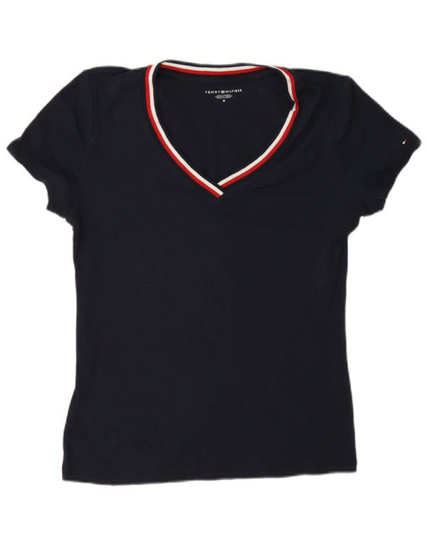 Tommy Hilfiger Camiseta para Mujer Top UK 14 Medium Azul Marino Algodón