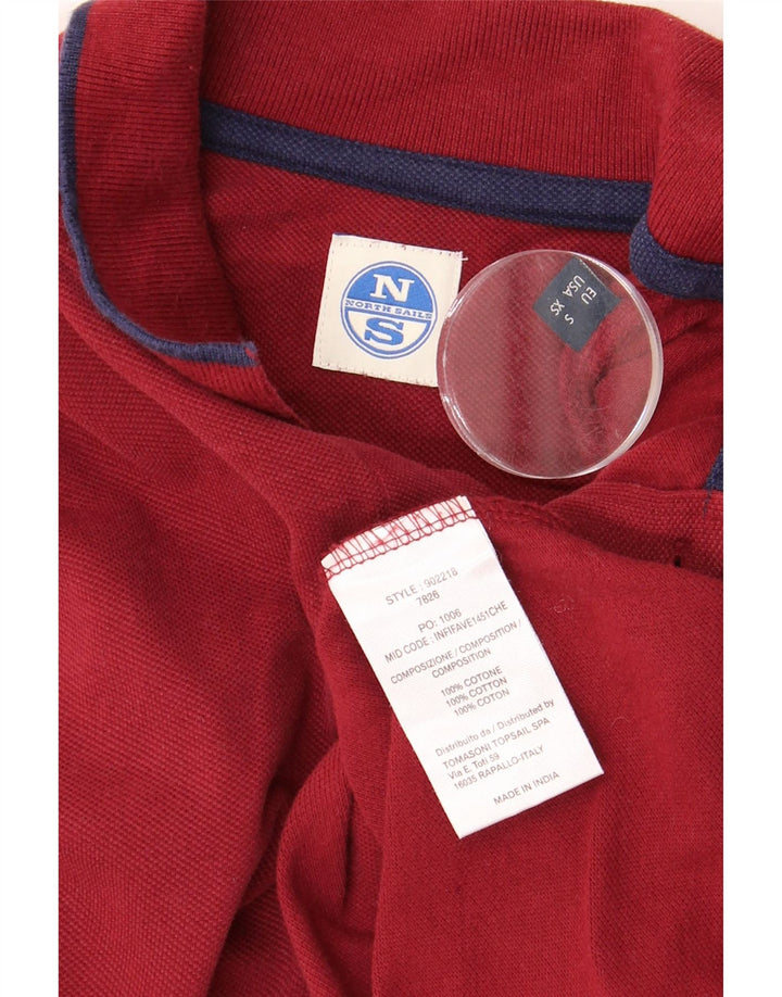 NORTH SAILS Polo de manga larga para hombre pequeño rojo
