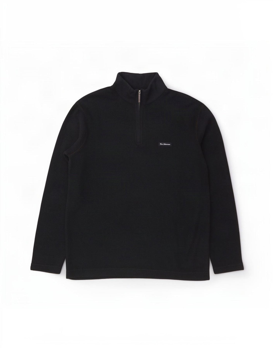 Ben Sherman - Jersey para hombre con cuello y cremallera, talla grande, algodón azul marino