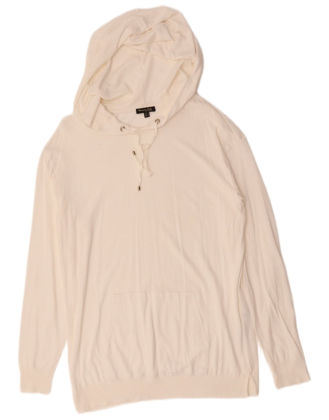 Massimo Dutti Jersey con capucha para mujer UK 42 Medium White Lyocell