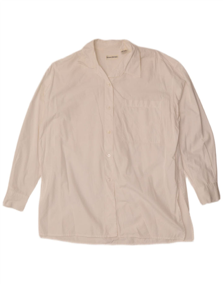 Banana Republic Camisa extragrande para mujer UK 44 Algodón blanco mediano