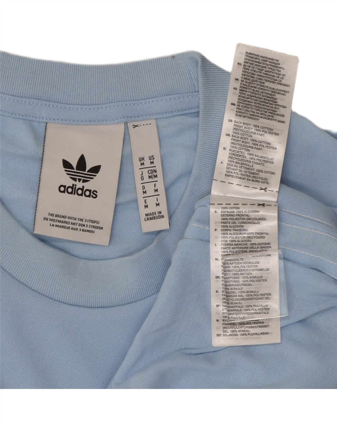 ADIDAS Camiseta gráfica para hombre Top Algodón azul medio