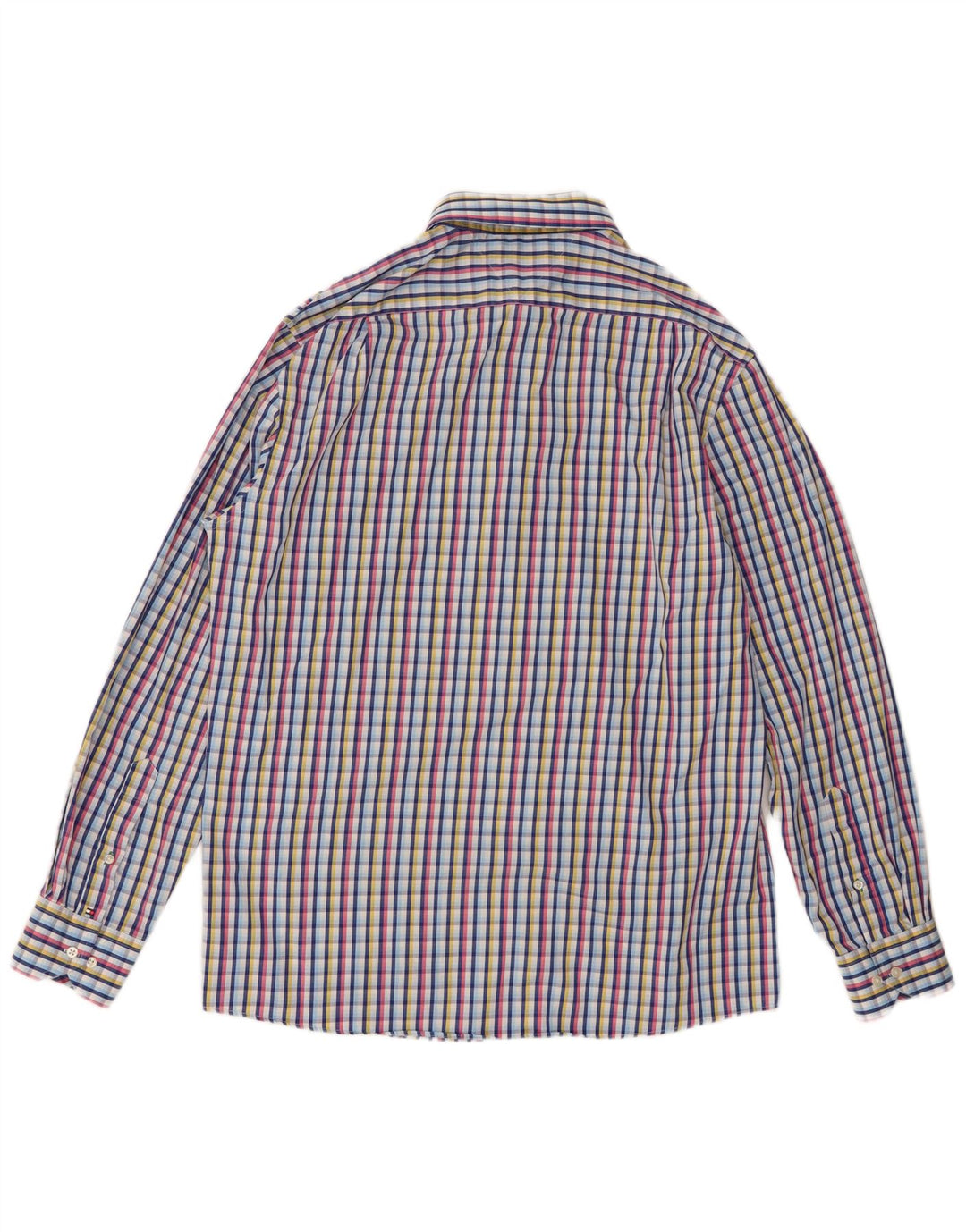Tommy Hilfiger Camisa para hombre Talla 16 16 1/2 Grande Algodón a cuadros multicolor