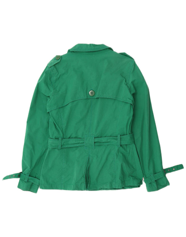 Marks & Spencer Gabardina corta para mujer UK 42 Algodón verde medio