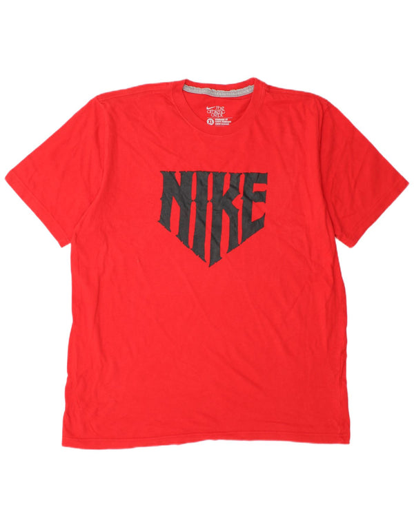 NIKE Camiseta gráfica de ajuste estándar Coupe para hombre, talla XL, algodón rojo