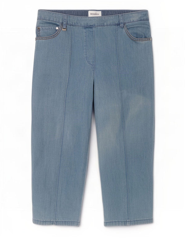 Marks & Spencer Pantalones Capri para Mujer UK 12 Medium W28 L17 Algodón Azul