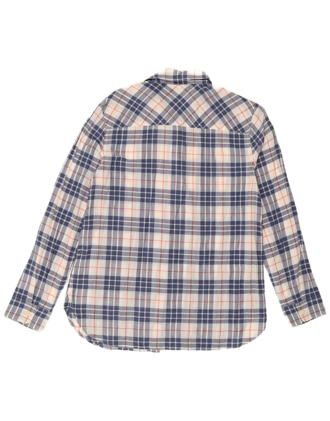 J. CREW Camisa para mujer US 6 Algodón a cuadros azul mediano