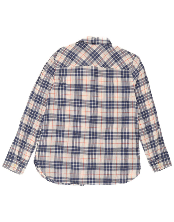 J. CREW Camisa para mujer US 6 Algodón a cuadros azul mediano