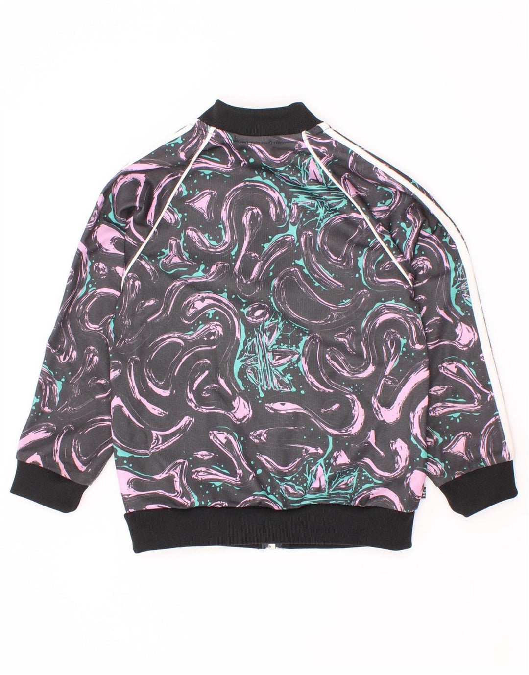 Adidas - Chaqueta de chándal con estampado abstracto para niña, 2-3 años, multicolor