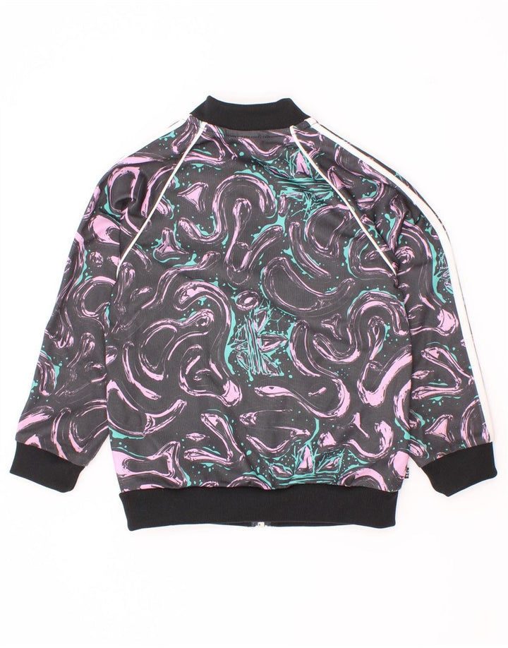Adidas - Chaqueta de chándal con estampado abstracto para niña, 2-3 años, multicolor