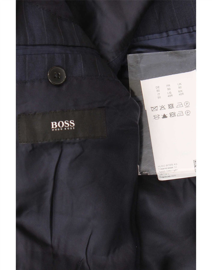 Hugo Boss Chaqueta tipo blazer de 2 botones para hombre EU 50 Large Azul marino a rayas