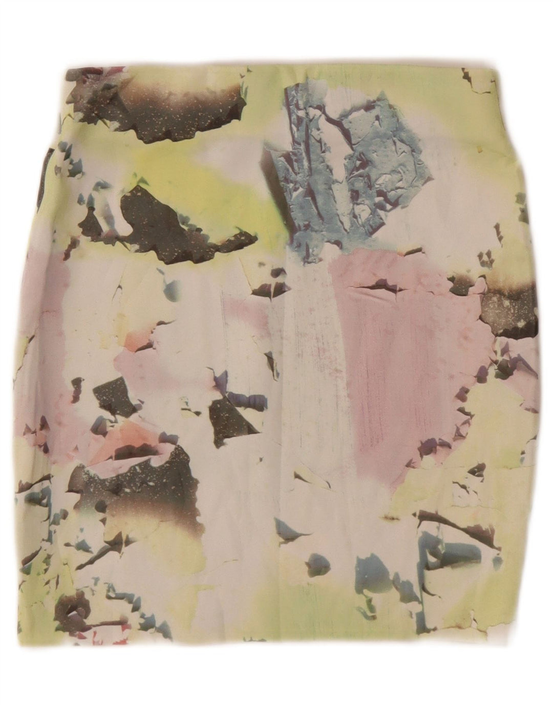 Zara Mujer Falda Lápiz Con Estampado Abstracto Mediana W28 Multicolor