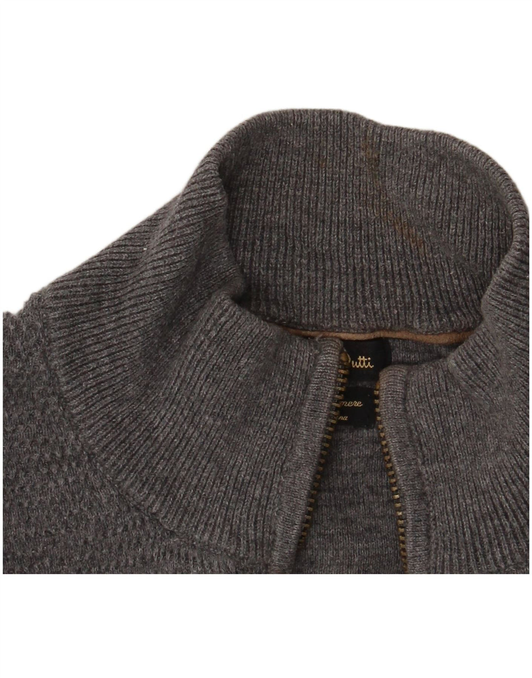 Massimo Dutti Jersey Cárdigan Cremallera Completa Hombre XL Gris