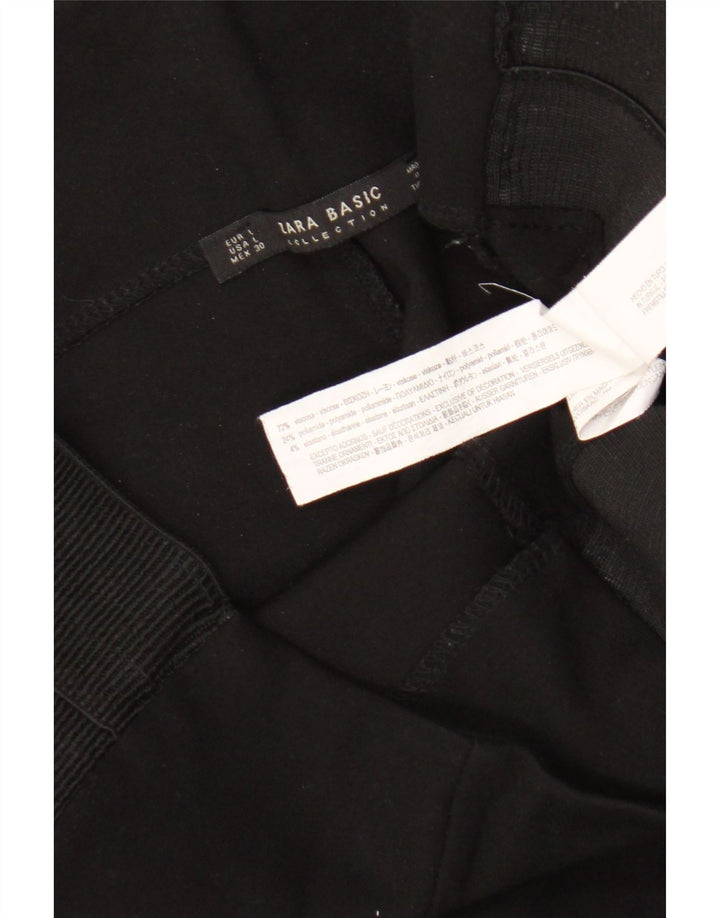 Zara Mujer Leggings UK 44 Grande Viscosa Negra
