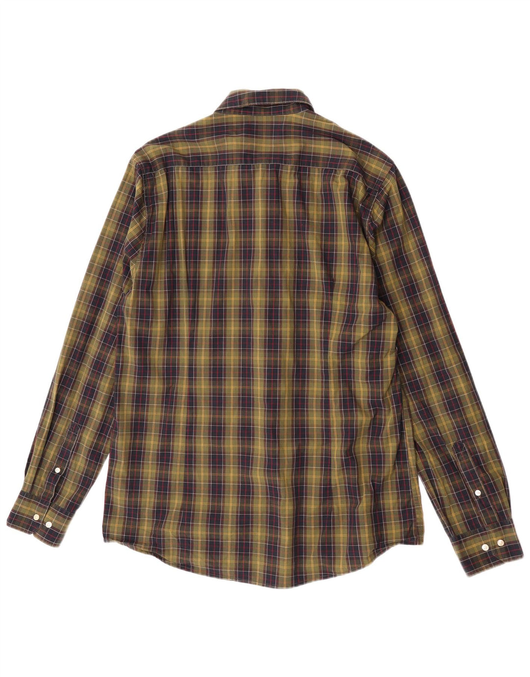 Barbour Camisa Entallada De Algodón A Cuadros Caqui Grande Para Hombre