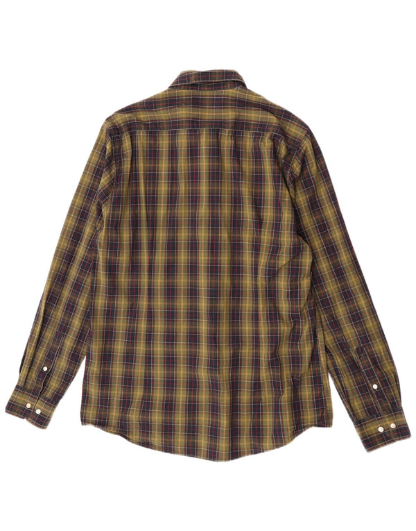 Barbour Mens Tailored Fit Shirt Large Khaki Check Cotton