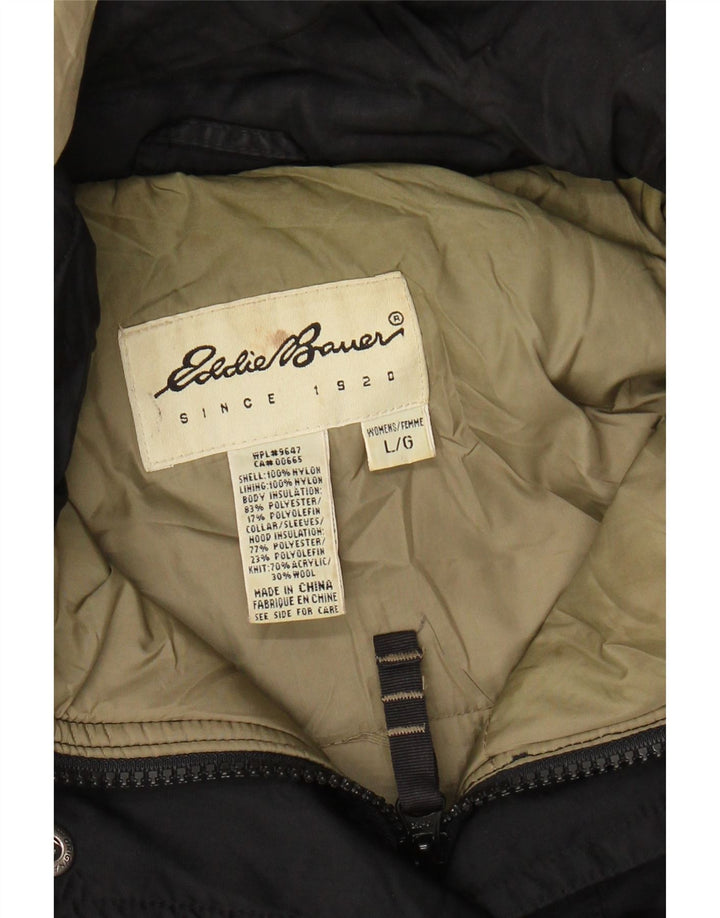 EDDIE BAUER Abrigo cortavientos con capucha de gran tamaño para mujer Reino Unido 46 Grande Negro