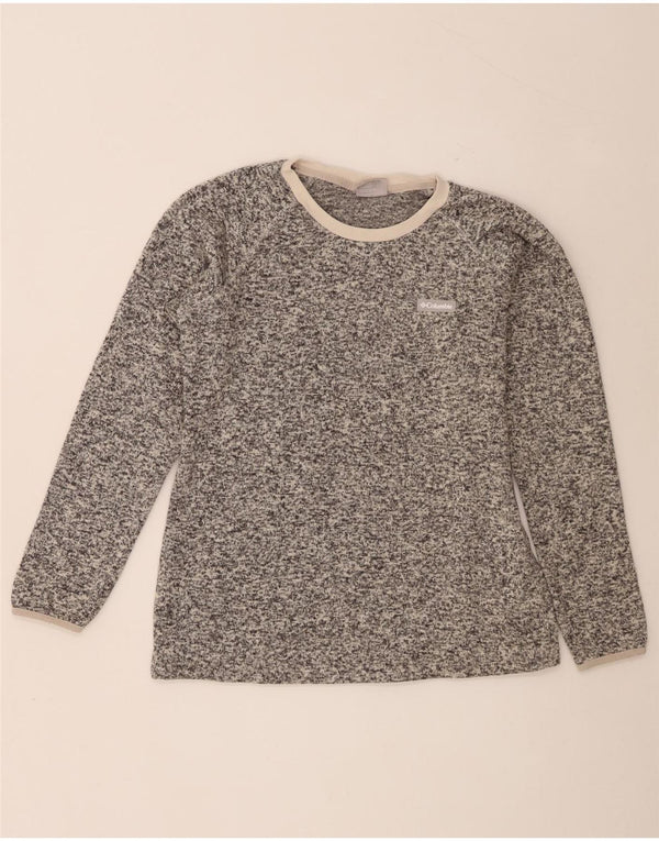 Columbia Top de mujer de manga larga UK 46 Poliéster moteado gris grande