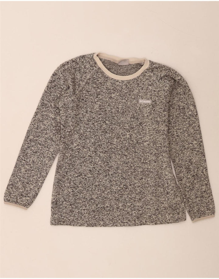 Columbia Top de mujer de manga larga UK 46 Poliéster moteado gris grande