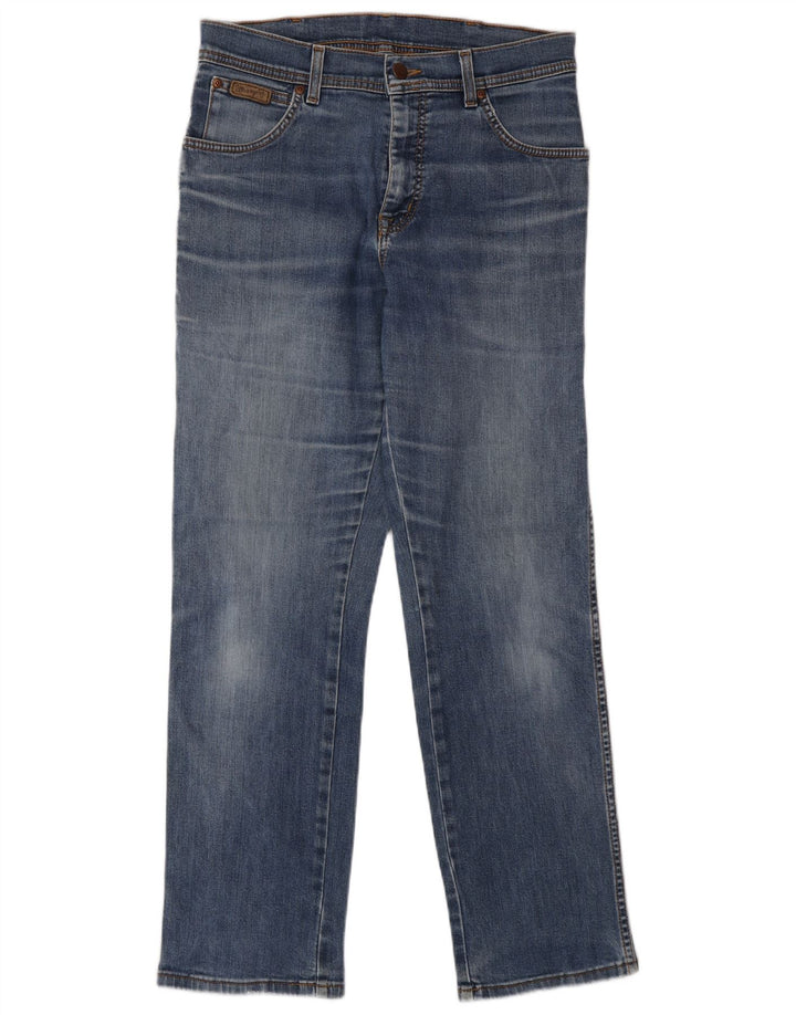 WRANGLER Vaqueros rectos elásticos Texas para hombre W32 L30 Algodón azul