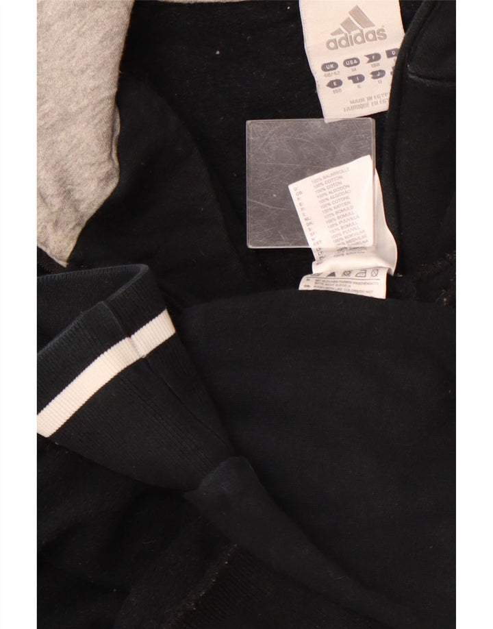 ADIDAS Jersey con capucha y cuello con cremallera gráfica para hombre Reino Unido 40/42 Azul marino mediano